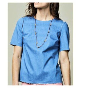 Harvey Faircloth Blue Denim T-shirt/Top Size-M Made in USA